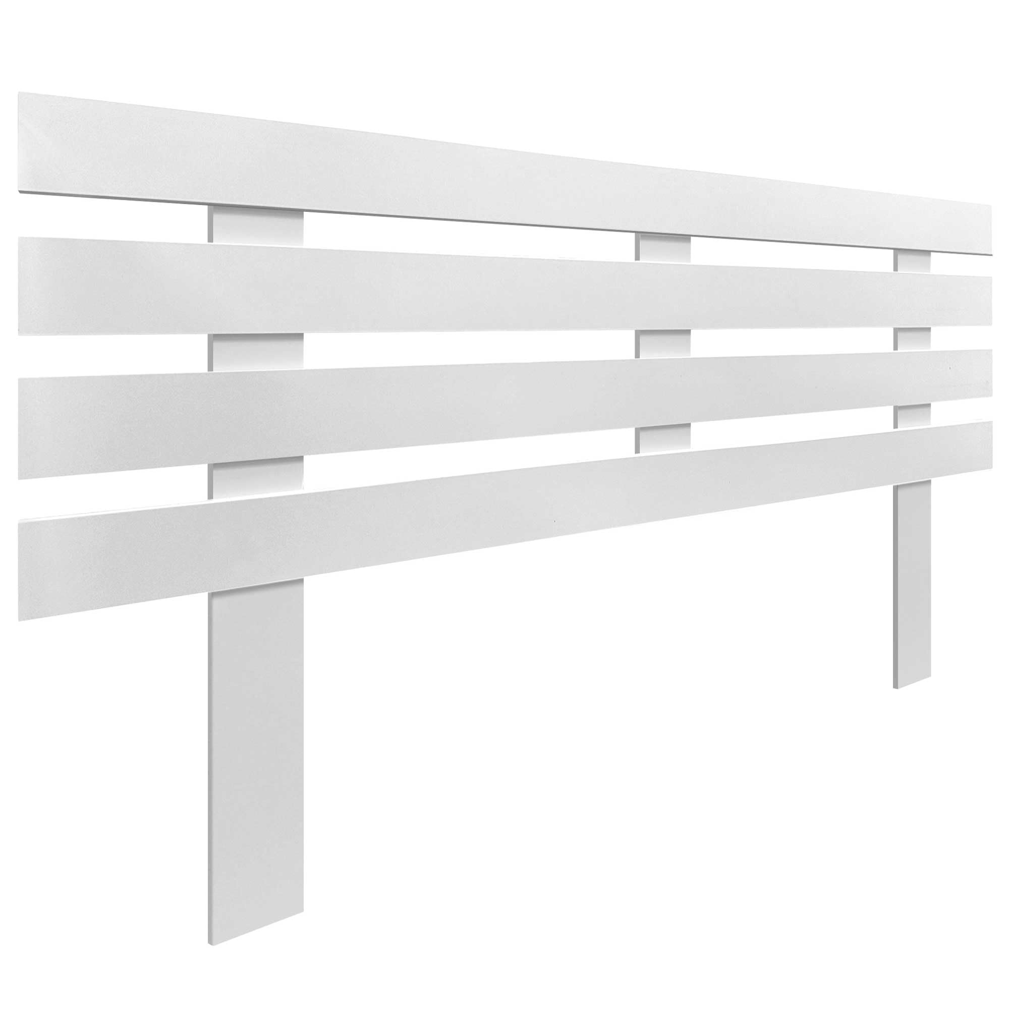 DHOME Cabecero de Madera Horizontal 4 DM con Patas Reciclado Estilo Palet Dormitorio Cama Moderno Herrajes incluidos (Blanco, 135cm)