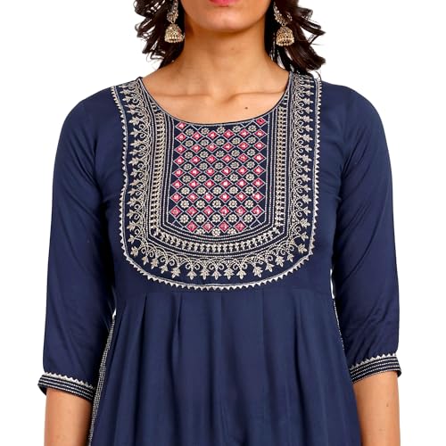 Image of ???? Women s Cotton A-Line Kurta Palazzo Set | Printed Ethnic Co-Ord Set for Office Wear & Festive Look | Comfortable Breathable Fabric Kurti Pant Set for Women, Regular Fit