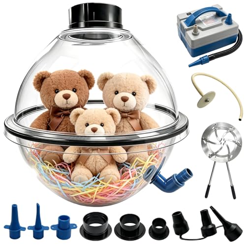 2-in-1 Balloon Stuffing Machine Balloon Stuffer Set With Pump & Expander Pliers (3 Filling Opening) Balloons Filling Tool Kit for Wedding Birthday Party Decoration Wrap Gift Bouquet