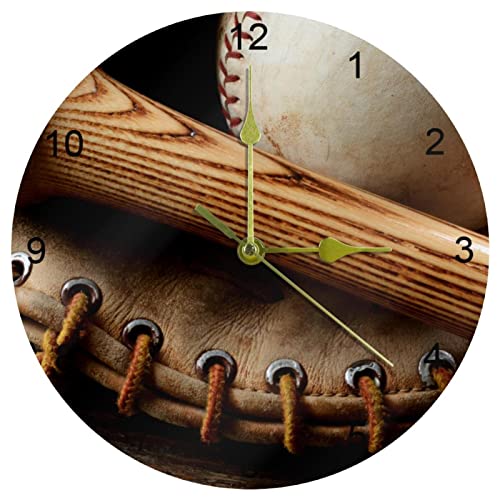 Horloge murale de style baseball silencieuse sans tic-tac pour bureau - 2