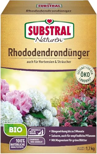 Substral Naturen Bio Rhododendron Dünger für Rhododendren und Hortensien Nadelgehölze und Sträucher 1 7kg