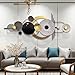 ERMOFAV Wall Decor,Modern Creative Metal Geometric Circular Decor Wall Art, 59x24 In Large 3D Textured Metal Wall Sculptures, Living Room Bedroom Den Aesthetic Wall Art Decor