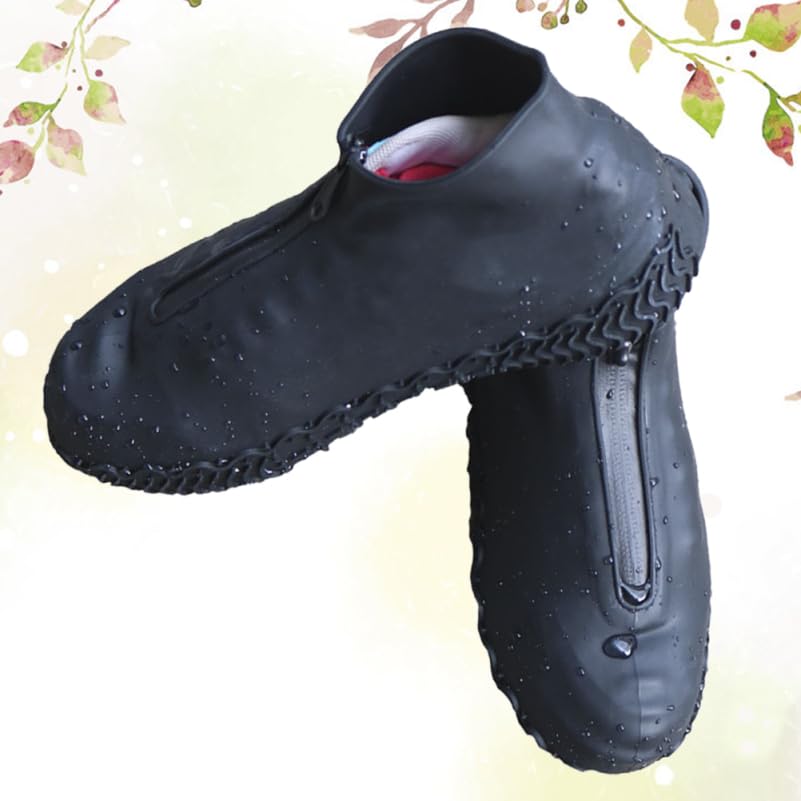 Cubiertas para calzado antideslizantes HANABASS, 1 par, impermeables, protectoras, para exteriores, color negro, tamaño 28.5x17.5 cm miniatura 6