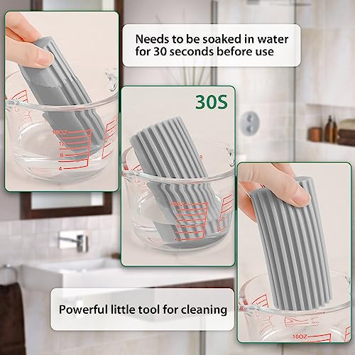 Image of 2 PCS Damp Clean Duster Sponge, Magic Dust Cleaning Sponge Baseboard Cleaner Tool, Blind Cleaner Duster Tool, Reusable Dusters for Cleaning Vents, Ceiling Fan, Cobweb, Lock Dust(Grey)
