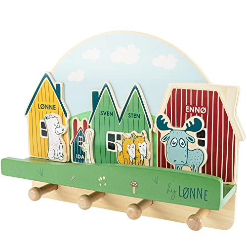 Hej Lønne Kindergarderobe mit 4 Haken Ablage