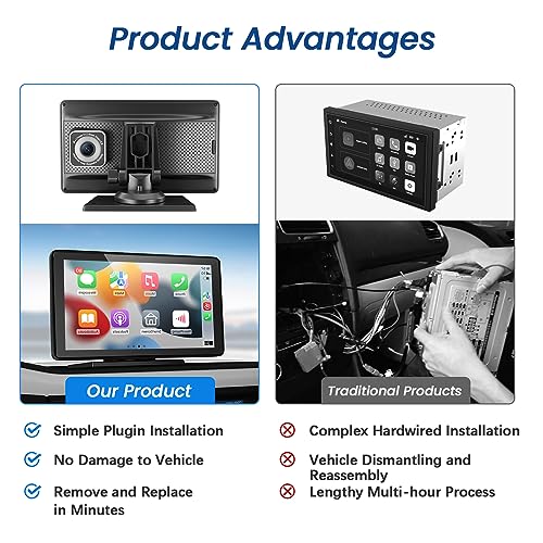 Pantalla Portátil Carplay Inalámbrica 7" HD Táctil miniatura 3