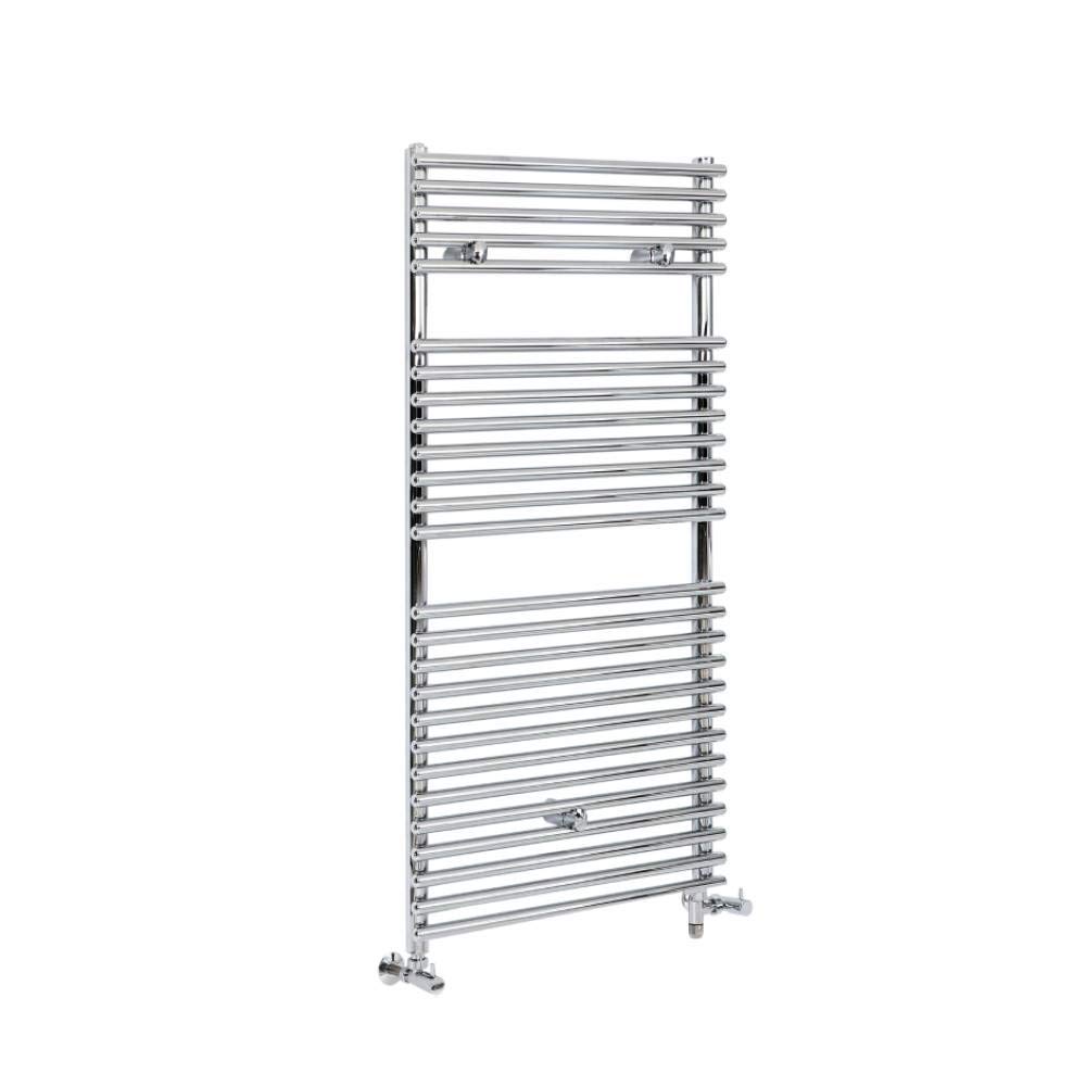 Milano Arno Chrome Dual Fuel Bar On Bar Heated Towel Rail - 1190mm x 450mm