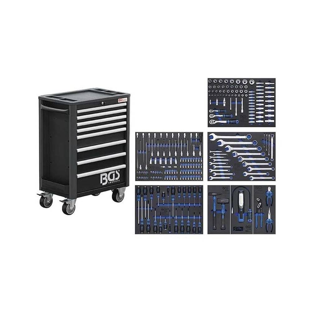 Servante d Atelier Profil Standard 8 Tiroirs - 234 Outils Complets - Organisation et Efficacité en Atelier - D-Work