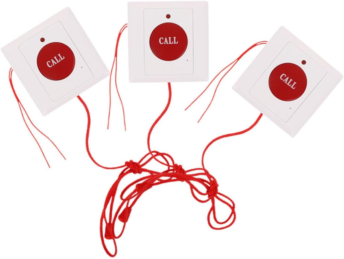 Emergency Call Button 3pcs with Pull Cord for Elderly Wall Mount