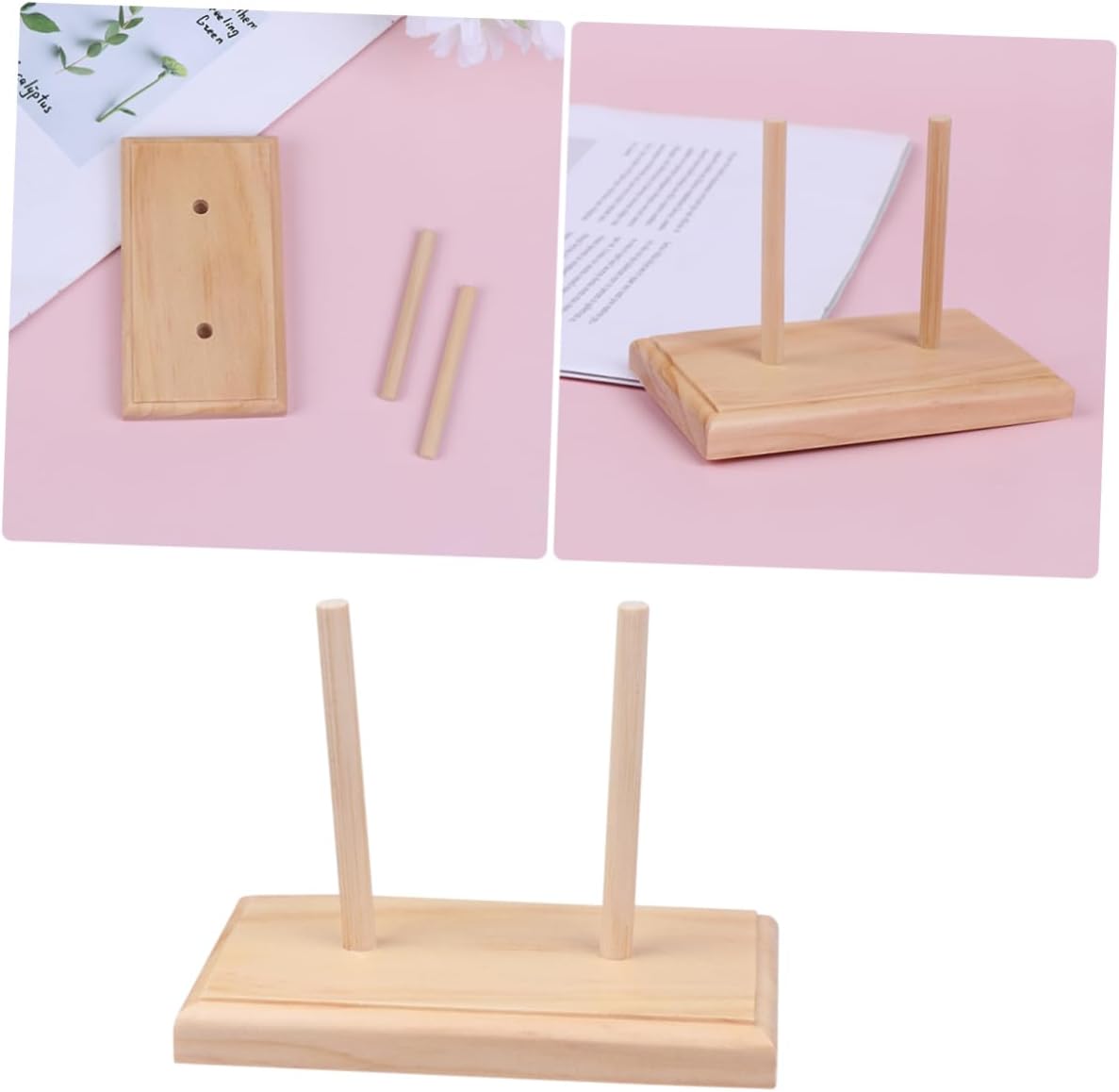 ARTSEWPLY 1Pc Wooden Spool Rack Sturdy Embroidery Line Tool Holder for Beaded Thread Storage for Home Office and School Use for Silk and Variegated Threads