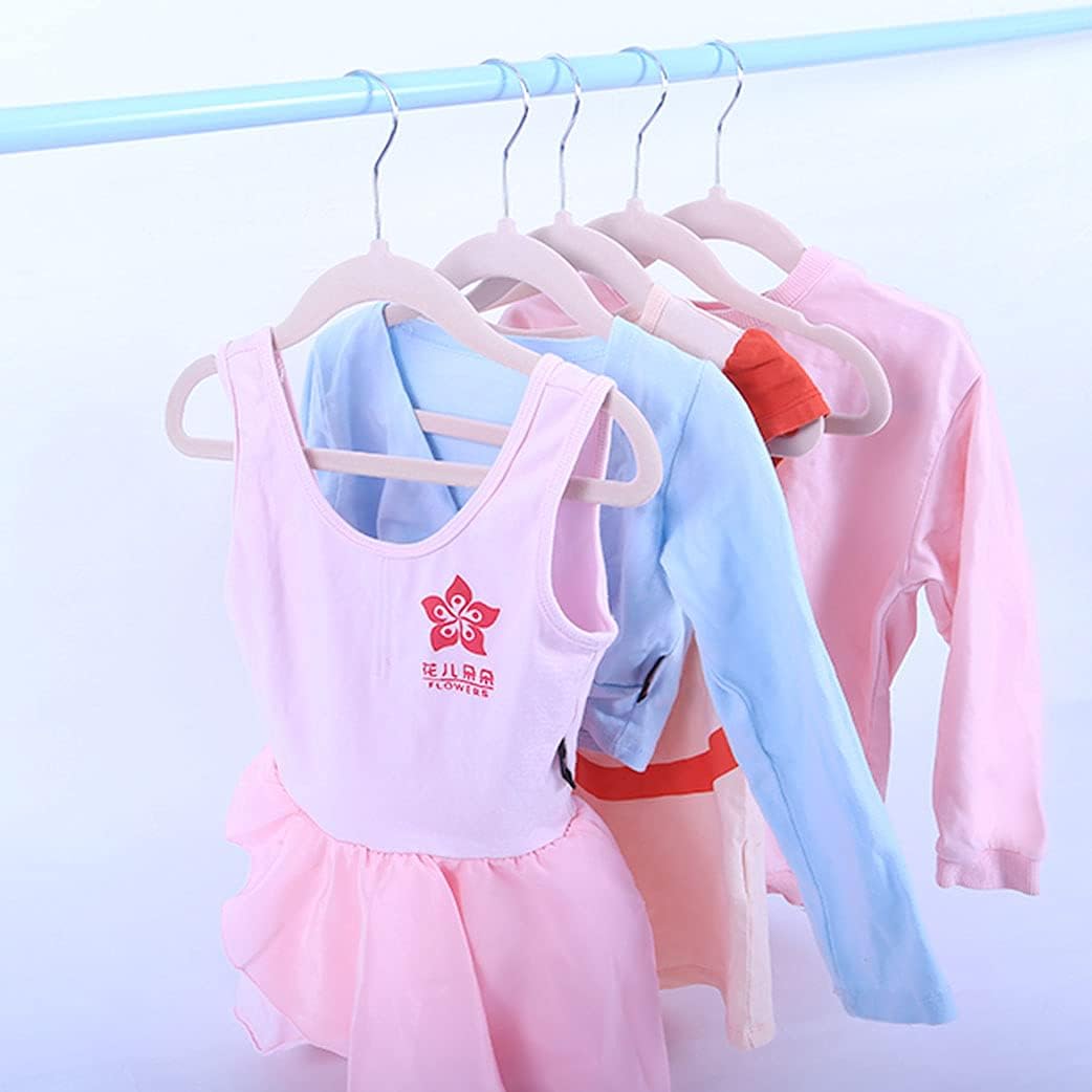Kids Velvet Clothes Hangers, Non Slip Baby Hangers Pink (11.6" Inch - 40 Pack)