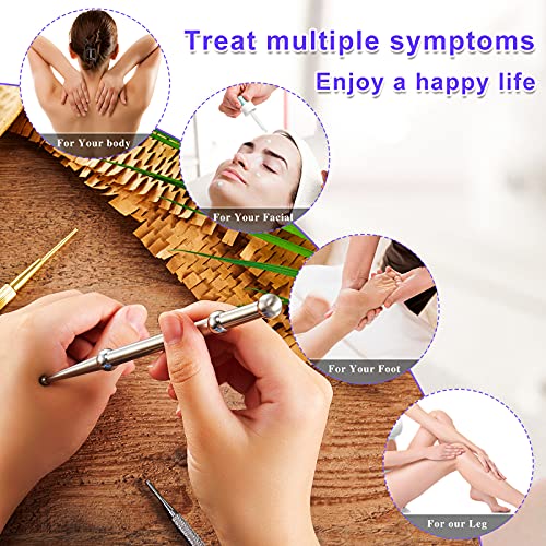 3 Pieces Facial Reflexology Massage Tool Stainless Steel Manual Acupuncture Pen Retractable Acupuncture Pen, Stainless Steel Double Headed Spring Loaded Ear And Body Point Probe Pen #TOP3