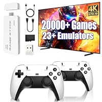 Febotak 2025 Retro Gaming Console Stick con 20000+ giochi, 23 emulatori, 4K HDMI, doppio controller wireless 2.4G, sistema Plug & Play