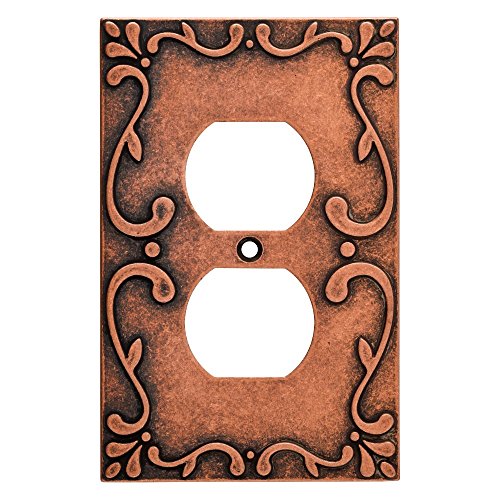 Franklin Brass W35071-CPS-C Classic Lace Single Duplex Wall Plate/Switch Plate/Cover, Sponged Copper