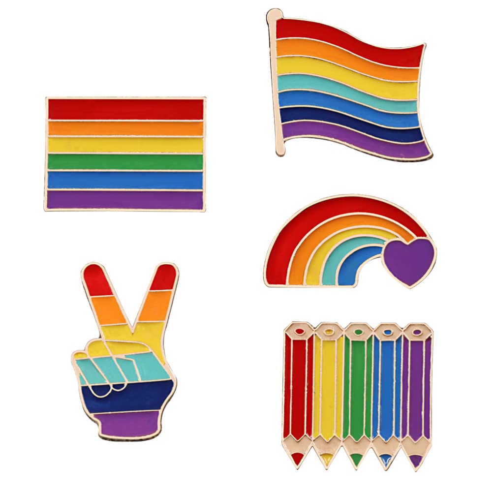 Essential Gay Pride Collection 5pcs Rainbow Broschen Öl Tropf Corsage Stifte