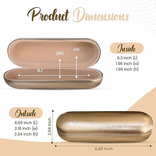 Image of Metal Hard Shell Glasses Case - Lightweight Glasses Case Unisex Eye Glass Case 2 Pack For Travel, Study, Work