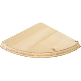 Tool Tech 28.5cm x 28.5cm CORNER PINE NATURAL WOOD WALL MOUNTED SHELF KIT FLOATING STORAGE