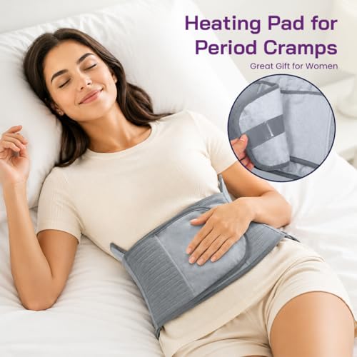 Image of SELLASTIC Electric Heating Pad for Back Pain + Period Cramp Relief | Full Large Size | 4 Timer, 9 Heat Mode | Lower Back, Neckpain, Shoulder, Abdomen, Waist, Thigh | Gifts for Women, Men