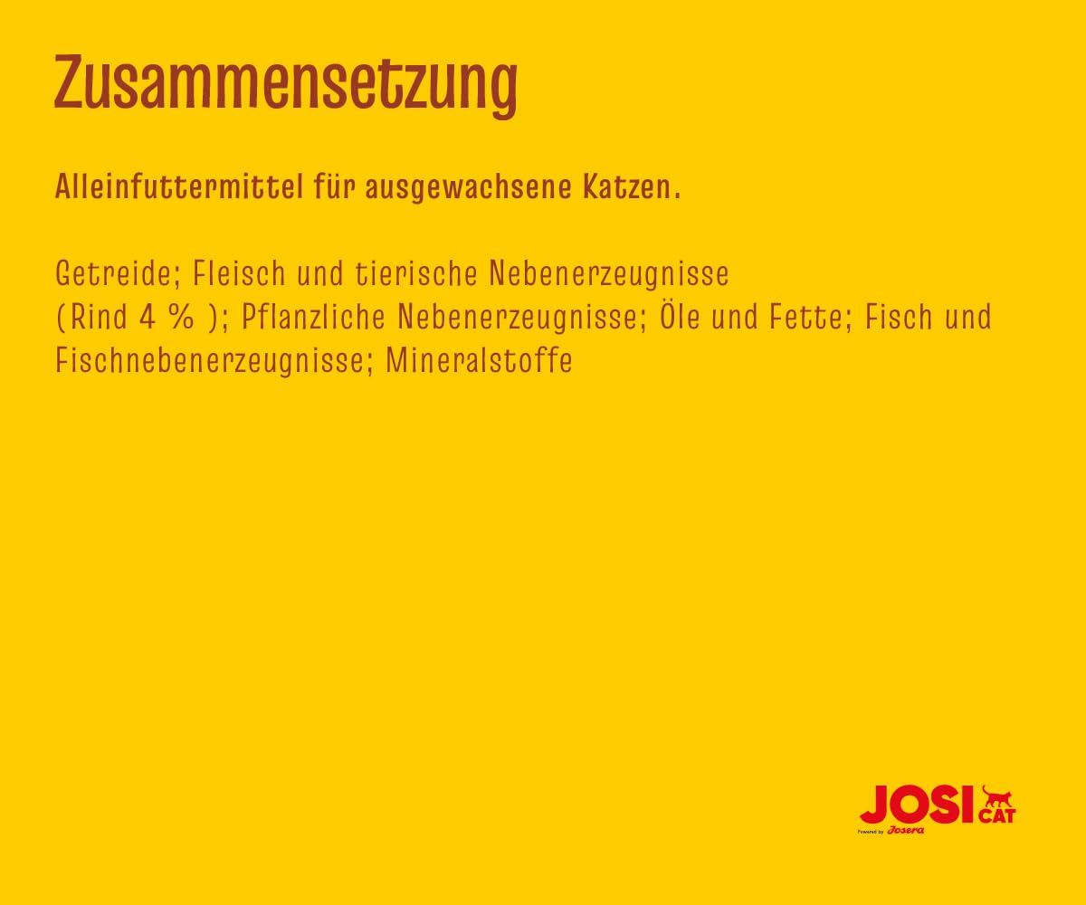 JosiCat Tasty Beef (1 x 10 kg) | Adult | Premium Trockenfutter für Katzen | mit herzhaftem Rind - sehr gut verträgliche Rezeptur | Powered by JOSERA | Katzenfutter | Alleinfuttermittel | 1er Pack