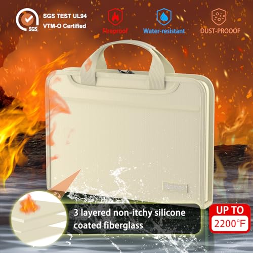 ENGPOW Organizador de arquivos sanfonado, pasta de arquivos expansível à prova de fogo com vários bo