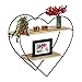 Relaxdays Mensole a Cuore, con 2 Ripiani, Metallo & Legno, Libreria Decorativa Romantica, HLP: 48x50,5x19 cm, Naturale, Legno, Ferro, 1 Pz