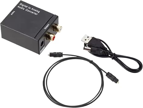 Digital to Analog Audio Converter DAC Digital SPDIF Optical to Analog L/R Converter Toslink Optical to 2 x Jack Adapter