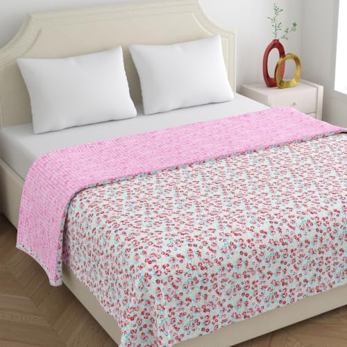 Image of Home Ecstasy 100% Cotton Mulmul Reversible Dohar for Double Bed 210 GSM (86 x 88 inches), Teal