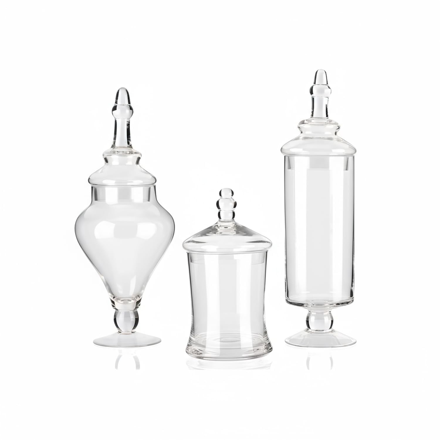 Wintem – Set 3 Contenitori Vetro con Coperchio Ermetico Trasparente per Alimenti, Ideali per Cucina, Dispensa e Buffet, Capacità Variabile Facili da Usare e dal Design Elegante