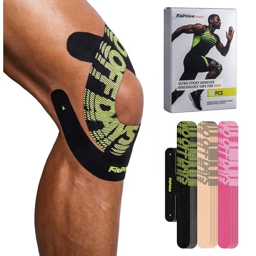 Kinesiology Tape for Knees 10 Pcs Ultra-Sticky Patella Knee Tape for Knee Pain Relief & Knee...