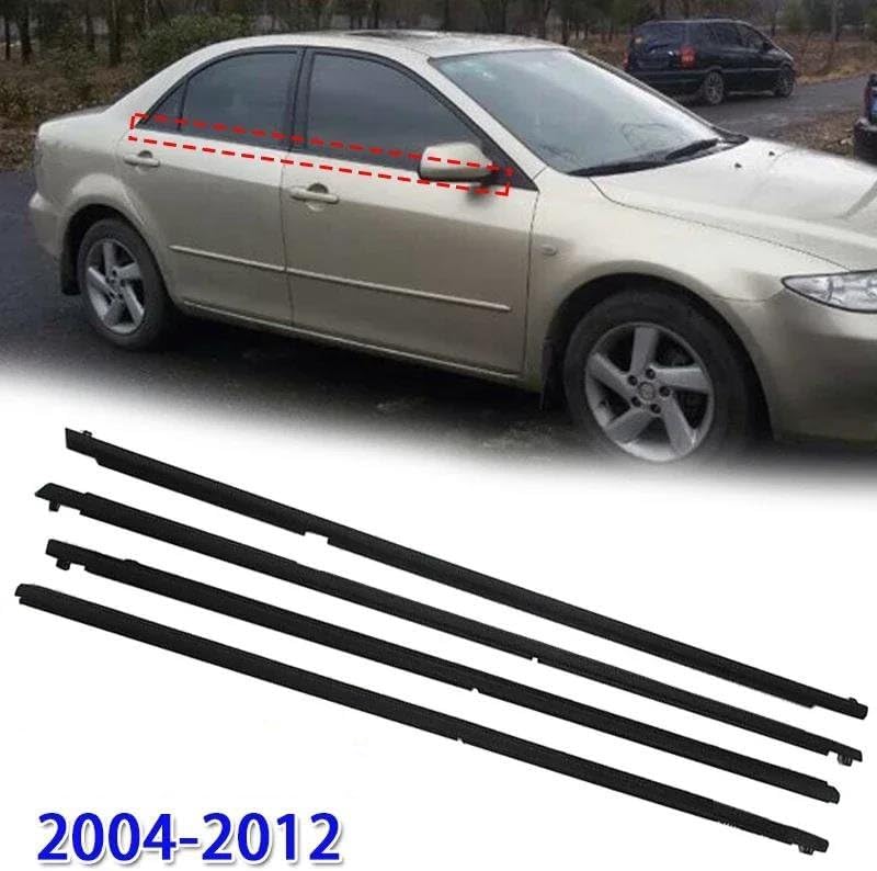 カーウィンドウモールディングトリム 4PCS 車の窓ガラスシールストリップ サイドウィンドウ ウェザーストリップ に適合する マツダ