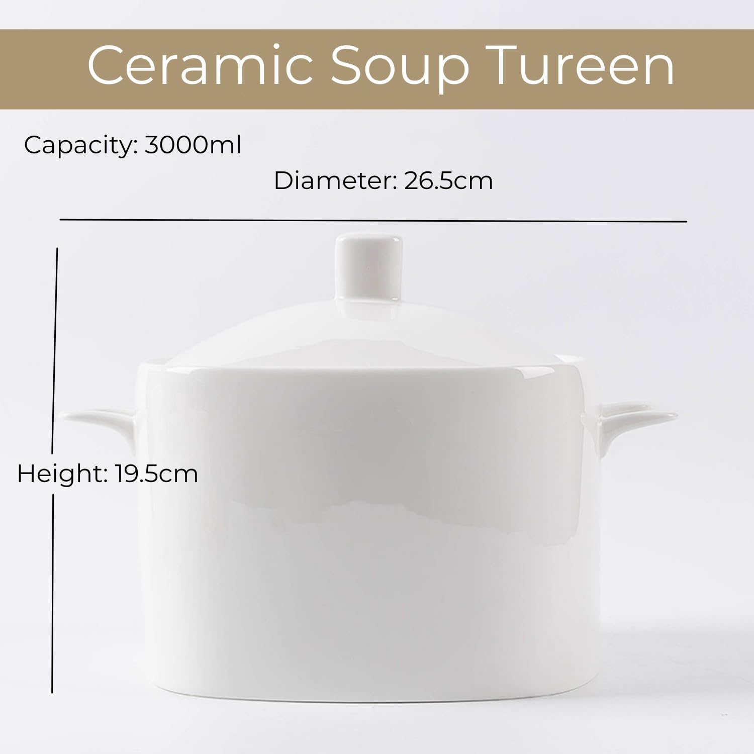 Set di zuppe in porcellana Bone China, con coperchio e mestolo, 3000 ml, grande ciotola da portata in ceramica con coperchio, per feste, mangiare, intrattenimento, decorazione per la casa