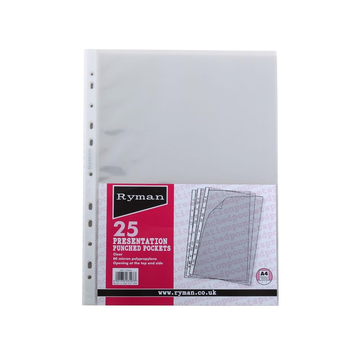 Ryman Presentation Pockets A4 Pack of 25