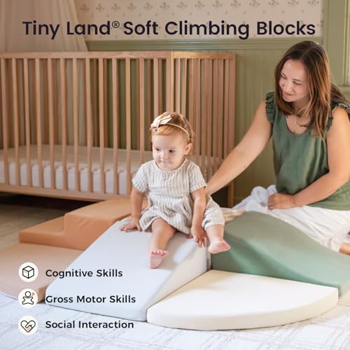 Image of Tiny Land Soft Foam Climbing Blocks for Toddlers, 6-Piece Foam Blocks