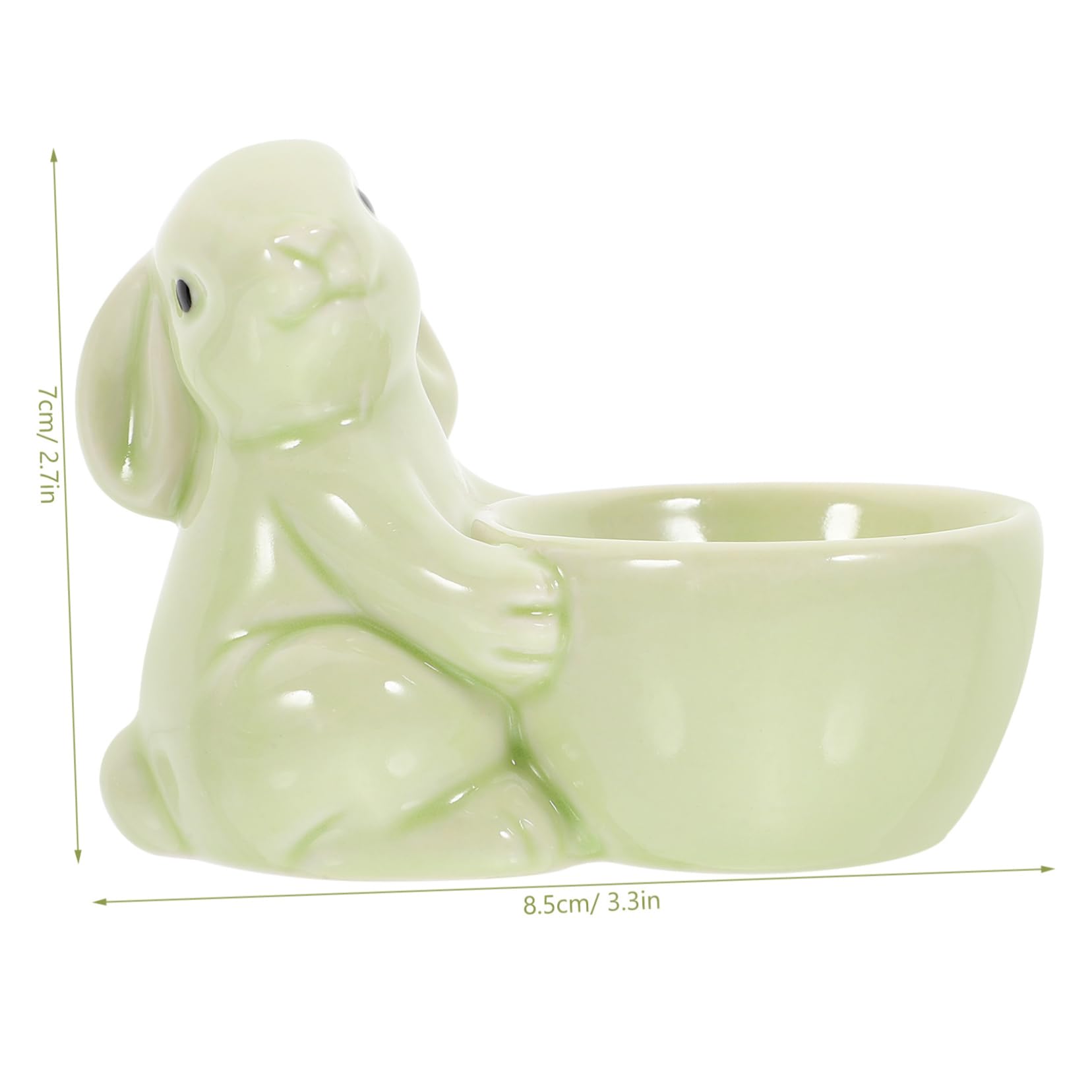 FONDOTIN Ceramic Cups for Boiled Eggs Rabbit Shape Easter Decor Storage Cup Stand Adorable Bunny Holder Porcelain Decor