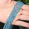 5 Strands 6mm Lake Blue Color Half Plated Faceted Rondelle Beads, Songxi Glass Beads for Keychain Making Necklace Earring Jewelry Making for Gemstone DIY Craft Supplies #1