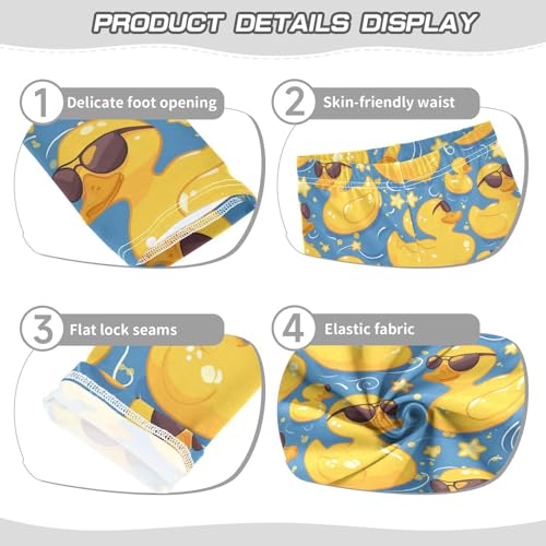 Yellow Ducks Girls' Leggings Toddler Doodles Stars Swirls Kids Yoga Pants Dance Active Tights 4T3