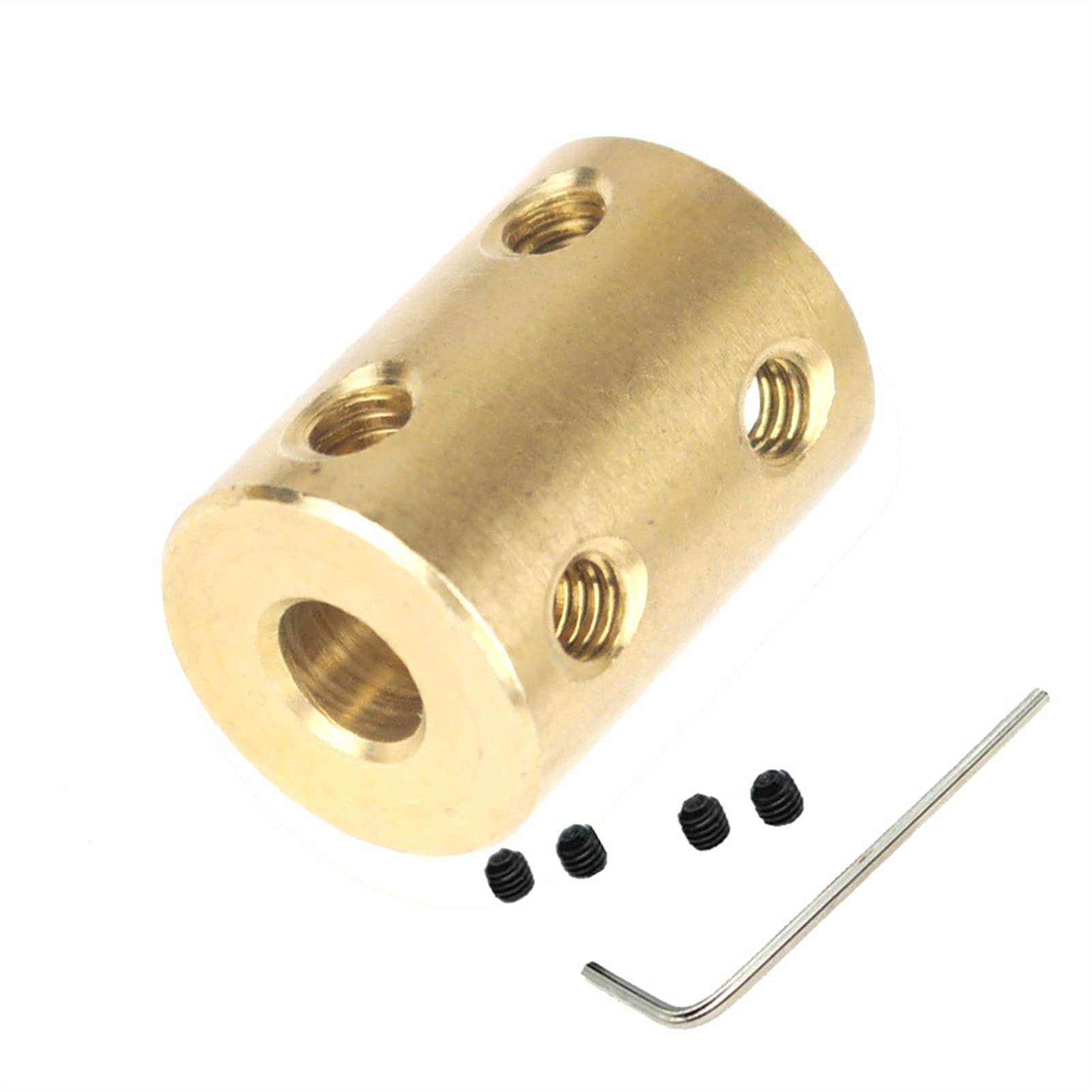 WAAZVXS Coupler 4mm/5mm/6mm/8mm/10mm/12mm Copper Rigid Coupling for Motor Connector Shaft Sleeve (Inner Diameter : 7x7mm)