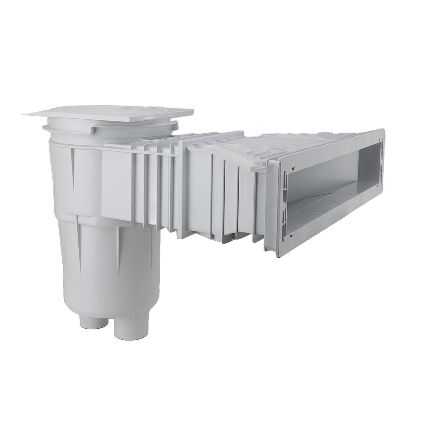Kit de Skimmer Mural pour Piscine Hors Sol, Skimmer de en PVC à Large Ouverture pour Le Nettoyage des bassins, système d’élimination des débris de 50 cm avec Plaque de