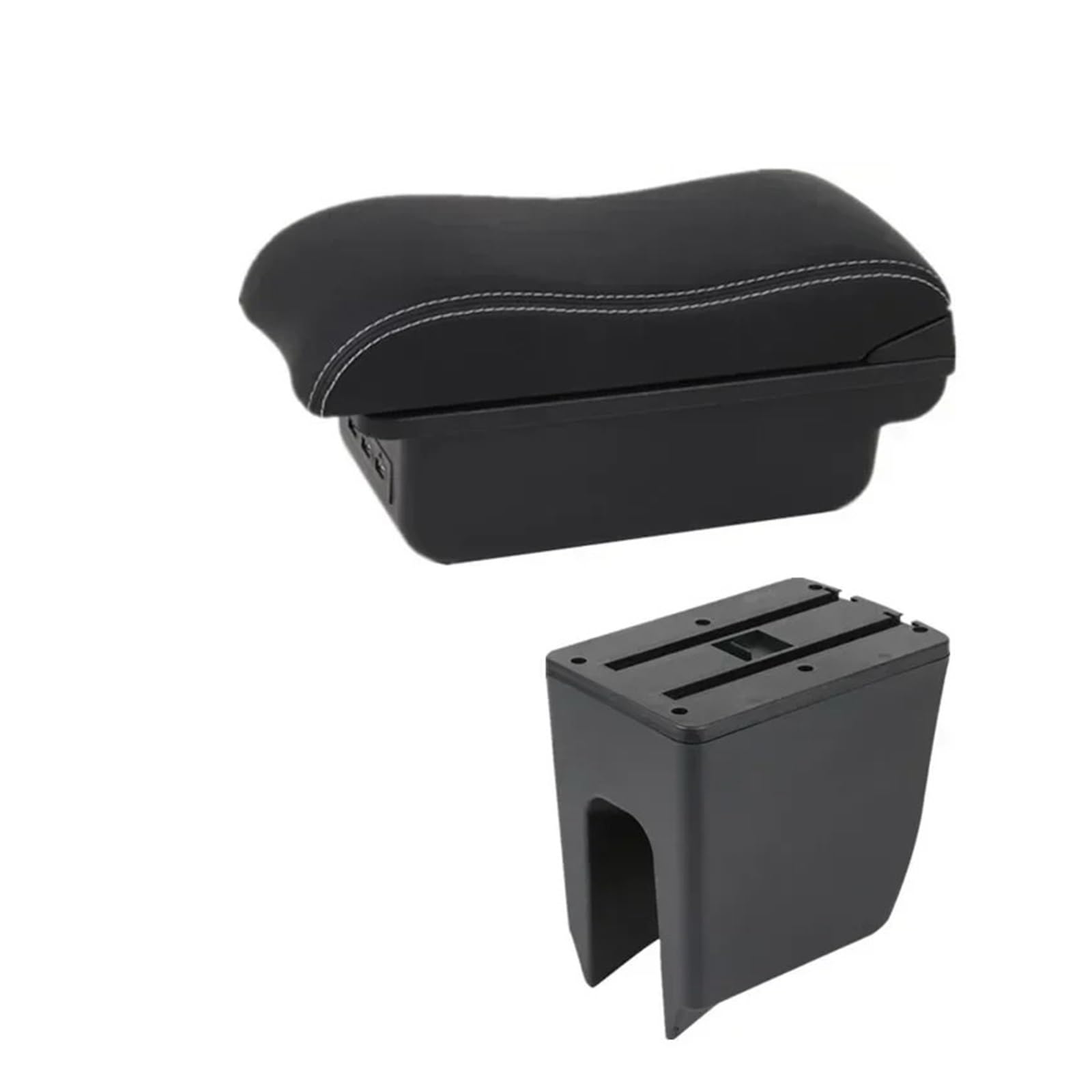 GBGWRMRYX Center Armrest Box For K-ZE Car Armrest Box Center Storage Box Internal Retrofit Replacement Accessories Arm Rest(B2 white line 3USB)