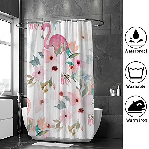 Rideau de douche lavable en machine avec crochets en C 152x183 cm