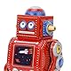 Keenso Aufziehbarer Vintage-Roboter, Retro-Klassiker, Uhrwerk, Frühlingsspielzeug für Café, Bar, Restaurant (Rot)