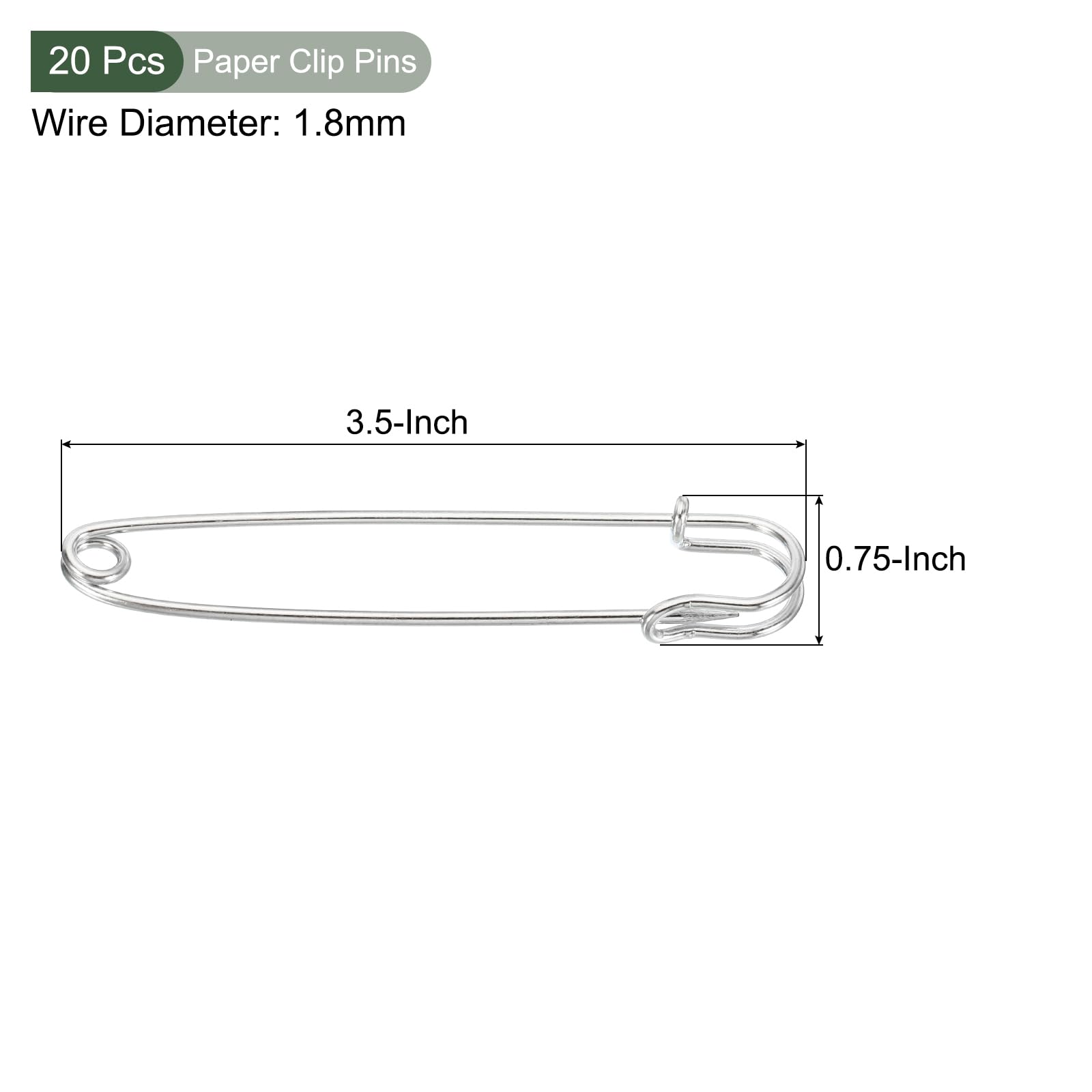 YOKIVE 20 Pcs Safety Pins, Large Metal Sewing Pins, Silver Tone, 3.5 Inch - Image 2