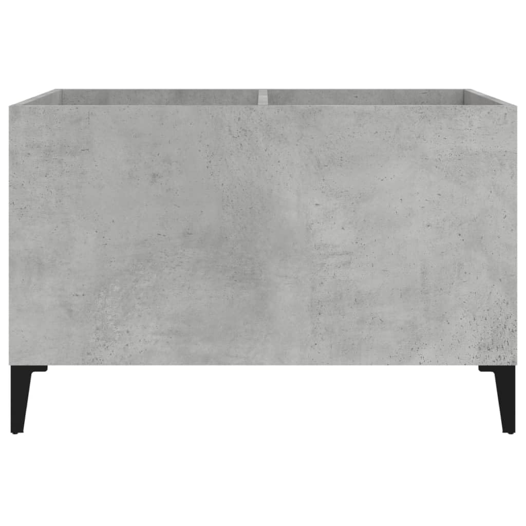 Armadio per dischi grigio cemento, 74,5 x 38 x 48 cm, in legno con piedini in metallo, spazioso armadietto multimediale per vinile, CD, DVD, HiFi, credenza e organizer per home theatre