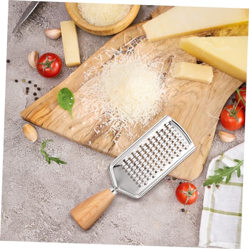 Rallador multifuncional de acero inoxidable con mango de madera miniatura 4