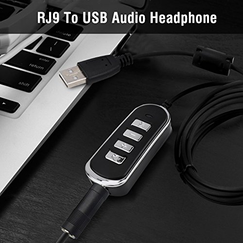 Lazmin USB Telephone Computer Handset Audio Adaptor, Stereo Audio Conversion Line Phone RJ9 To USB Audio Headphones Converter - Image 2