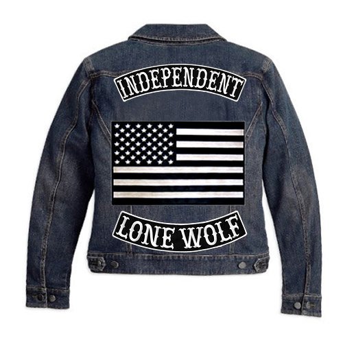 Vegasbee Lone Wolf Embroidered Iron On Patch Biker Jacket Rider