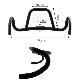 SENQI Bicycle Drop Handlebar Aluminum Alloy Round Tube Gravel Handlebar 31.8 Diameter, 420mm-520mm,440mm-540mm,460mm-560mm 20mm Sink Height, for Touri(460mm-560mm)