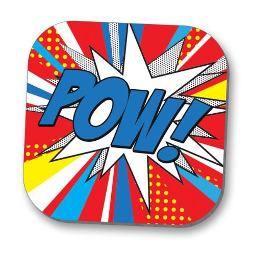 Hot Off The Press Coaster - Pop Art 'Pow' (10Cm X 10Cm)