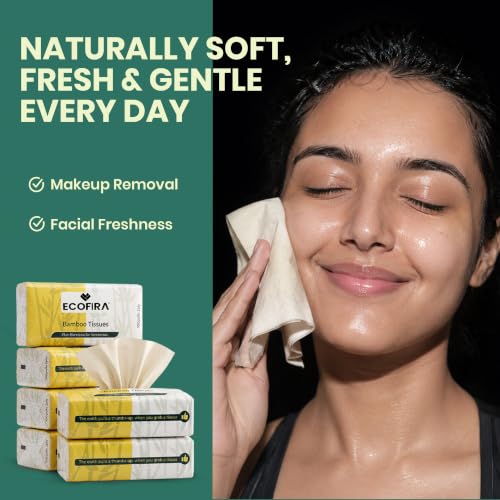 Image of Bamboo Facial Tissues 100 Pulls (Pack of 3) | 300 Pulls 2-Ply | Unbleached Tissue Paper | Super Soft, Strong & Highly Absorbent | 100% Natural & Eco Friendly Tissue Napkins