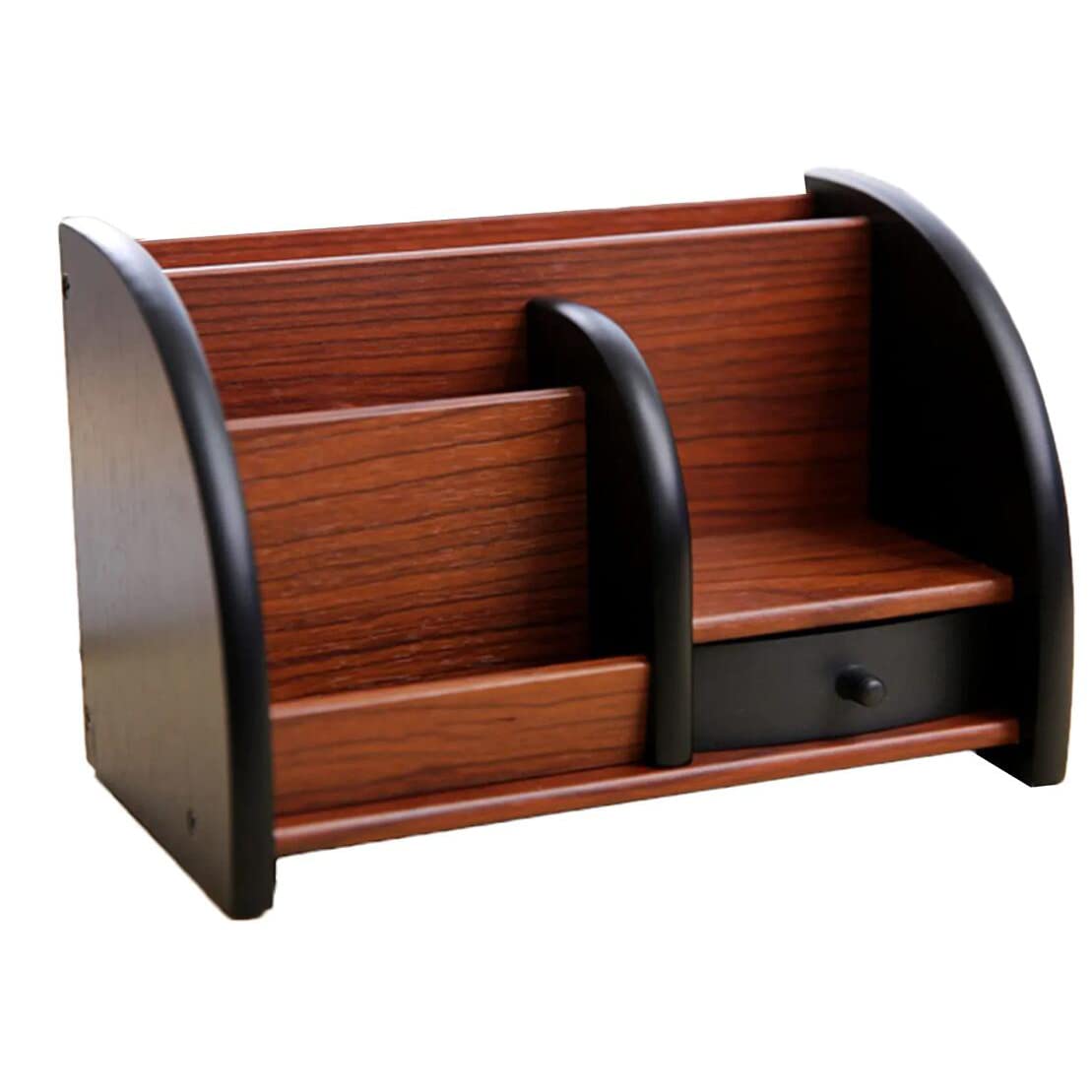 Kreative Büro Desktop Stifthalter Holz Schublade Stil Aufbewahrungsbox Multifunktions Debris Box Visitenkarte Box 20 cm,Braun
